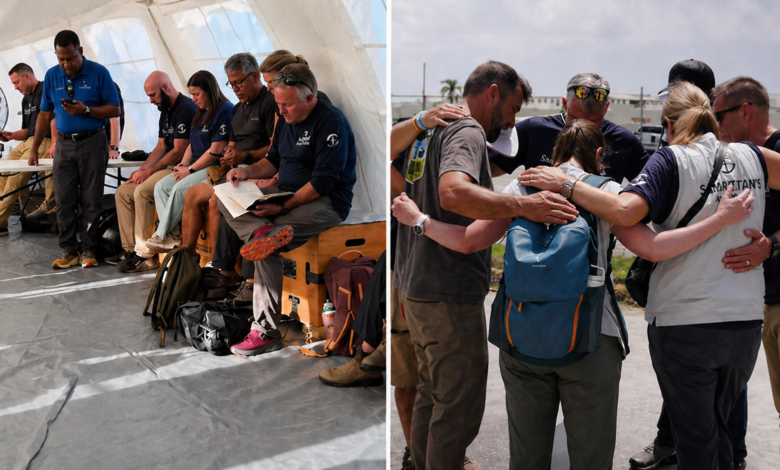 Noticias del Fin | Voluntarios oran antes de servir tras devastador tifón en territorio de EE.UU.